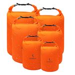 ioutdoor Dry Bag Set 2L + 5L + 10L + 20L+ 40L+ 70L Waterproof Small Lightweight Dry Bags for Paddle Board Kayaking Swimming Fishing Camping Hiking Home Storage(Orange)