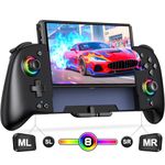 Switch Controllers Compatible with Nintendo Switch/Switch OLED, One-Piece Joypad Controller Replacement for Switch Pro Controller with 9 Lights Color, Turbo, Macro, KeyLinker APP