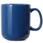 Smilatte 20 OZ Large Coffee Mug, M016 Plain Ceramic Boss Big Tea Cup with Handle for Dad Men, Blue