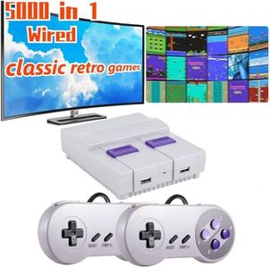 Generic Super Classic Mini Retro Game Console,Classic Video Game System Built in 5000+ Different Classic Games,4k HD Output and Dual Wired Controllers,Advanced Game Solution. (Grey)