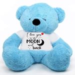 LOVEY DOVEY Big Teddy Bear for Gift of Any Occasion Wearing a “I Love You to The Moon and Back T-Shirt 6 feet Blue