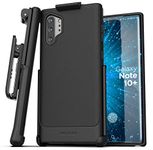 Encased Galaxy Note 10 Plus Belt Clip Case (Thin Armor) Slim Grip Cover with Holster (Samsung Note 10+) Black