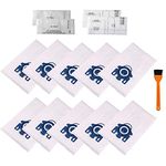 10 Pcs 10123210 Vacuum AirClean Bag Compatible with Miele Compact C1, C2, Complete C1, C2, C3 Vacuums AirClean 3D Efficiency GN Dust Bags Fit S400i-S456i, S600-S658, S800-S858 & S5000-S5999 with 2 Motor Protection Filters, 2 AirClean Filters and 1 Free Cleaning Brush