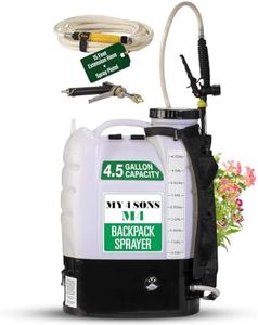 Backpack Sprayer - MY4SONS M4 4-Gallon Battery Powered – Electric Sprayer for Lawn, Garden, Yard, Plants, Watering, Long Range, Portable Pump, Adjustable Nozzle - 15ft Extension Hose & Spray Pistol