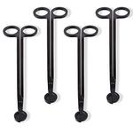 Candle Wick Trimmer Candle Cutter Stainless Steel Candle Trimmer for Candles to Burn Equally (Matte Black, 4 Pieces)