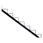 Pylex 13907 Steel Stair Riser 7 Steps Stringers, Black