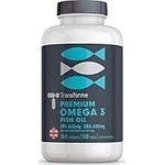 Transforme Omega 3 Fish Oil 2000mg with 660mg EPA & 440mg DHA (2 Capsules Serving), 6 Months Supply, 360 1000mg Pure Extra High Strength Fish Oil Capsules