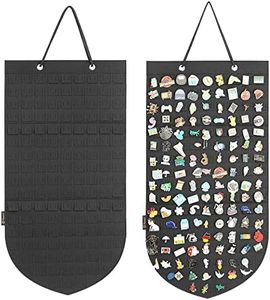 Hanging Brooch Pin Storage Organizer, Pin Wall Display Banner for Display Pins, Buttons and Lapel Collections, Brooch Pin Collection Storage Holder Holds Up to 141 Pins. (Black 1)