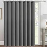 Extra Wide Blackout Curtain for Living Room Thermal Insulated Light Blocking Room Darkening Grommet Curtain Drapes for Patio Door/Bedroom/Home Theater, 100" Wide by 84" Long, 1 Panel, Dove Grey