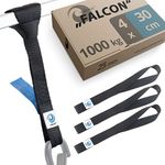 valonic Falcon - Soft Loop tie Down Straps - 4 Pack, 2000kg bs, 30cm x 25mm, Double Stitched, Black - for Motorcycle Handlebar