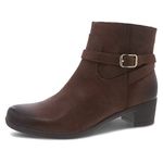 Dansko Women's Cagney Brown Heeled Bootie 7.5-8 M US - comfort, inside zip