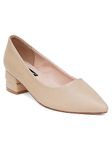 SHERRIF Women's Beige Block Heel Pumps (SF-3883-L-BEIGE-33)