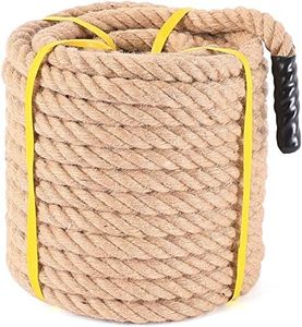 1inch 50 Ft Natural Jute Rope, Climbing Rope Gym Fitness and Strength Training, Indoor,Outdoor, Tug of War Rope Adult,for Outdoor,Climbing,Tree Hanging Swing