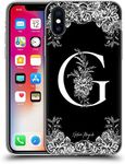 Head Case Designs Officially Licensed Nature Magick Letter G B & W Monogram Flowers 1 Soft Gel Case Compatible with Apple iPhone X/iPhone Xs