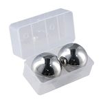 hobbyme 2 Sets of Reusable Whiskey Stone Balls, Stainless Steel Metal Ice Cubes, Chilled Rock Balls, Wine Freezer Inventory, Filling Beverage Coolers, each with a Diameter of 2.2 Inches