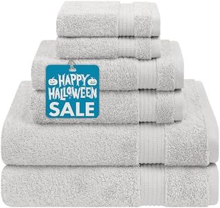 Cotton Paradise 6 Piece Towel Set 100% Cotton Soft Absorbent Turkish Towels for Bathroom 2 Bath Towels 2 Hand Towels 2 Washcloth Silver Gray Towel Set