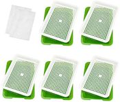 Seed Sprouter Tray, 5 Pack Seed Germination, BPA Free Wheatgrass Cat Grass Microgreens Growing Kit, Great for Garden Home Office