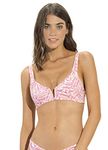 Maaji Women's Palm Foliage Victory Bralette Bikini Top, Pink, Large