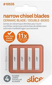 Slice 10535 Chisel Blade, Narrow, Double-Sided, Finger-Friendly Edge, Safer Choice, Never Rusts, Lasts 11x Longer Than Metal, Precision Scraping, Scratchboard Art, Sculpting