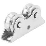 Groove Wheel, V Shaped Double Bearing Caster with Bracket Stainless Steel for Heavy Duty Inverted Track Rolling Sliding Gate Sliding Gate Hardware Metal Roller Sliding Gate Rollers