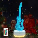 Anywin Electric Guitar Gifts for Guitar Players,Guitar 3D Illusion Lamp with Remote Control & Timer & Dimmer for Home Decor, Gifts for Birthday, Christmas, Granduate for Boys Girls Teens