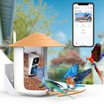 Smart Bird Feeder Camera Outside: Birdfeeder Watching Outdoor Garden Auto Capture Birds Video Motion Detection AI Identify Bird Species Houses Birdhouse Feeding Proof Squirrel Gifts for Parents