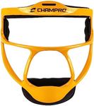 CHAMPRO Rampage Fastpitch Softball Fielder’s Ultra Lightweight Protective Face Mask, Gold