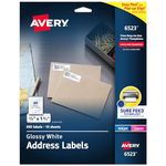 Avery Glossy White Return Address Labels for Laser Printers, 2/3" x 1-3/4", 600 Labels (6523)