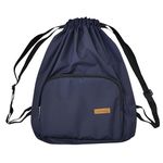 Alienoid 15L Drawstring Bag | Gym Backpack for Men & Women | Draw String Bag for Sports, Football, Cycling, Swimming & More | 150gm Lightweight Drawstring Backpack for Travel & Daily Use (Navy Blue)