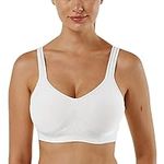 Vertvie Wireless Bras Women Full Coverage Plus Size Sports Bra Seamless Bras for Women Yoga Workout Everyday Wear Bralette (1pc White,3X-Large)