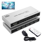 8K HDMI Switch 5 in 1 Out,5 Port HDMI 2.1 Switcher Selector with Remote Control,HDMI Multiport Adapter Splitter Support 4K@120Hz, 8K@60Hz 4K@60Hz Auto-Switching 48Gbps for Fire TV Stick,PS5,PS4