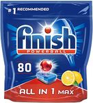 Finish All in 1 Max Dishwasher Tablets Lemon, 80 Tablets