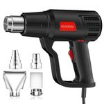 Professional 2000W Heat Gun, AIUNAOM Fast Heating 50℃- 650℃ Hot Air Gun Dual Temp Settings for Paint Removing Heat Shrink Wrapping (Black)