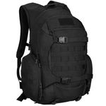 YuanWen 50L Tactical Backpack, Military Rucksack with MOLLE System, Water-Resistant Hiking Backpack for Outdoor Trekking Cycling Travel & Camping, 17'' Laptop Compartment Hydration Compatible Black