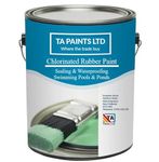 T A Paints Ltd Chlorinated Rubber Swimming Pool Paint For Concrete, Primed Fiberglass, Brick & Stone Excellent waterproofing and chemical protection also for ponds (1L Black)