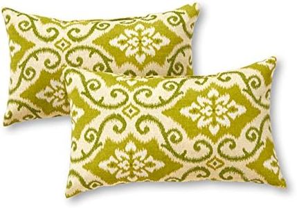 Greendale Home Fashions Outdoor Rectangle Throw Pillow (Set of 2), 2 Count (Pack of 1), Avocado