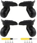 2 Pair Replacement Wheels for Luggage 360 Swivel Suitcase Casters Black 1.42 inch Black