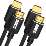 KOMGILK 8K HDMI 2.1 Cable 10 Ft 2Pack High Speed Hdmi Cables, Braided Nylon Gold Connectors, 8K @ 60Hz, 4K@120Hz,Ultra HD, 2K@1080P, ARC，CL3 Rated for Laptop, Monitor, PS5, Xbox One, Fire TV