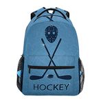 Ice Hockey Sticks and Puck School Backpack for Boys Girls Kids Travel Bag Bookbag