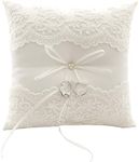 BETAULIFE Lace Wedding Ring Pillow 