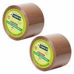 YAJNAS BOPP Packaging Tape | 48 mm x 50 Meter (2 Inch x 50 Meter) | Packing Tape Rolls, Heavy Duty Tape, Cello Tape for Packaging, Decorating & DIY- 50 Micron, Brown, Pack of 2