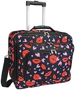 World Traveler Rolling 17-inch Laptop Briefcase Computer Case, Lips and Hearts, One Size, Rolling 17-inch Laptop Briefcase Computer Case