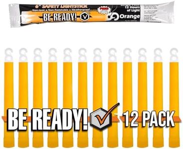 Be Ready - Orange 6" Industrial 12 Hour Premium Emergency Safety Chemical Light Glow Sticks - 12 Pack