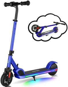 CAROMA Patinete Electrico(8-10-12 años), Autonomía Máxima 6 KM, Máx.16 KM/H, Patinete Niños Liviano E Patinete, Regalo para Niños y Adolescentes(Azul Brillante)