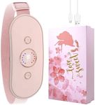 Auskang Electric Heating Pad for Period Cramps, Menstrual Cramp Relief and Pain Relief Massage Pad, Rechargeable menstrual Heat Pad, Cordless Heating Belt Gifts for Women Girls- Pink