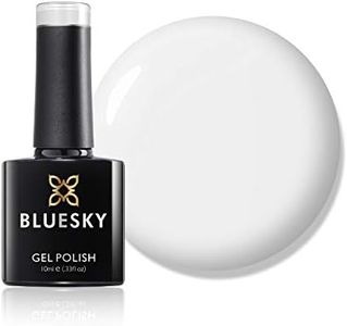 BLUESKY Gel Nail Polish 10 ml, Studio White - 80526, White Gel Nail Polish for 21 Day Manicure, Professional, Salon and Home Use, Requires Curing Under LED UV Nail Lamp