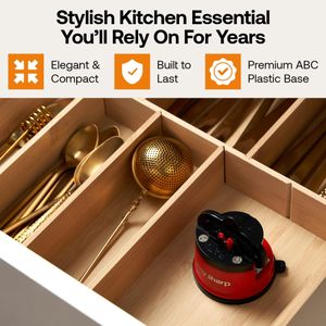 AnySharp Knife Sharpener – Red, Universal Blade Sharpening
