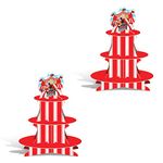 Beistle 54946 2 Piece Circus Tent Cupcake Stands, 16", Multicolor