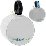 White Waterproof 600D Marine Wake Tower Speaker Covers – Medium (H 9.8" x W 9.8" x D 12") – Weather-Resistant Protection for Marine and Off-Road Audio Systems