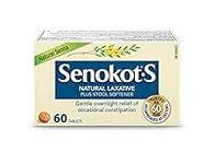 Senokot Natural Senna Laxative Plus Stool Softener, 60 Count